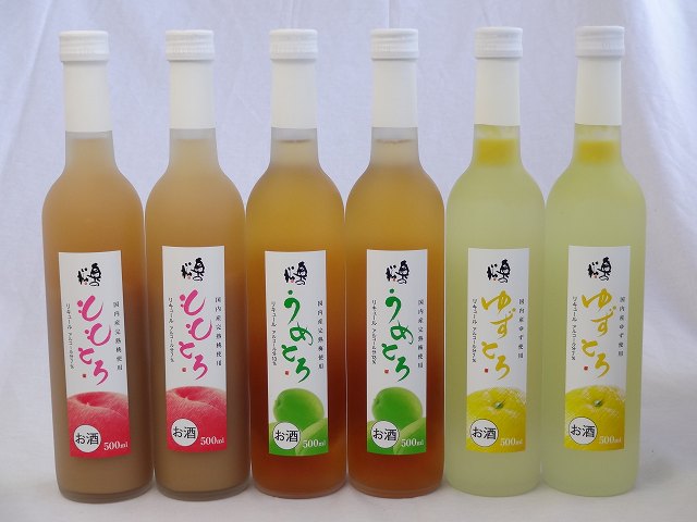 トロリとしたとろとろセット6本 (うめとろ2本 ももとろ2本 ゆずとろ2本) 500ml6本