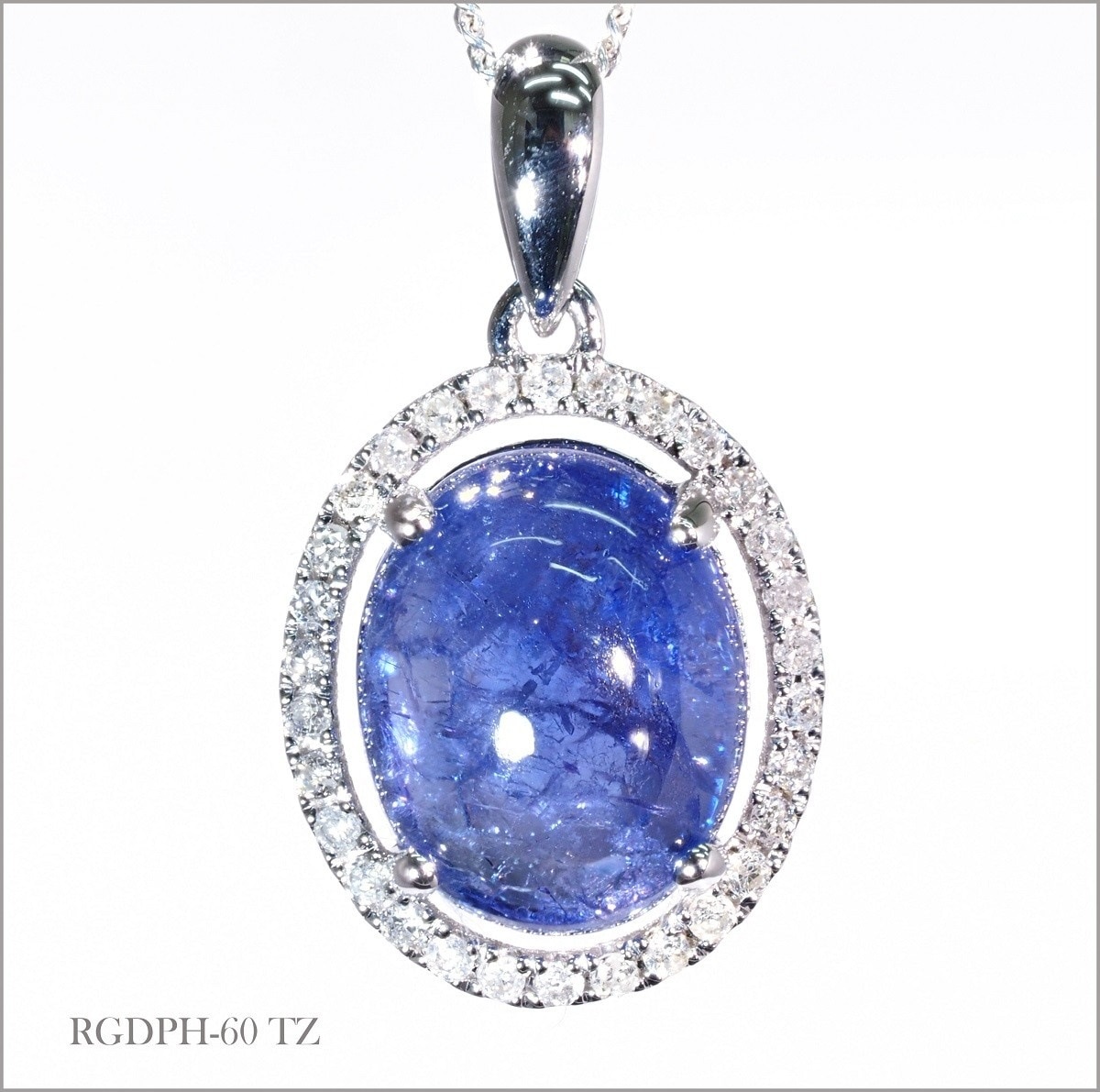 天然 ダイヤモンド タンザナイト ネックレス 高級 3.88ct K18WG 18金製品 74