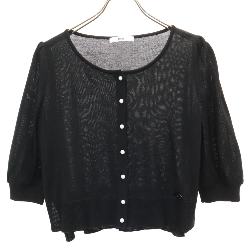 ルネ 日本製 5分袖 ニットカーディガン 38 ブラック Rene レディース 7,803円