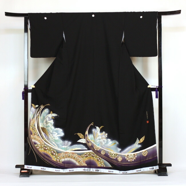 レンタル 留袖 レンタル 着物 黒留 山本寛斎作 黒留袖 19点フルコーディネートセット 結婚式