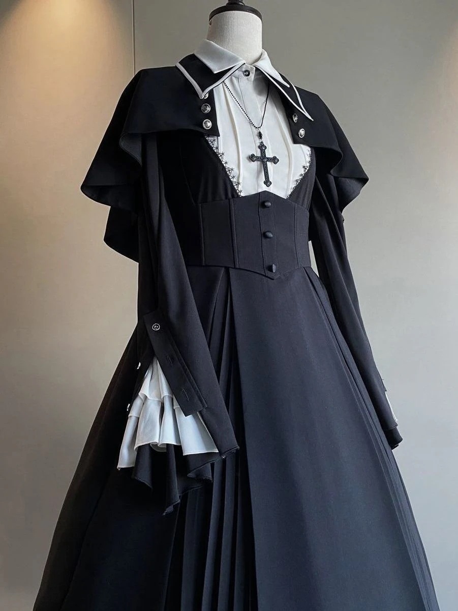 ロング3点セット】クロスプレイズ ロリータドレス ダーク秋冬 修道女風コス フィービー