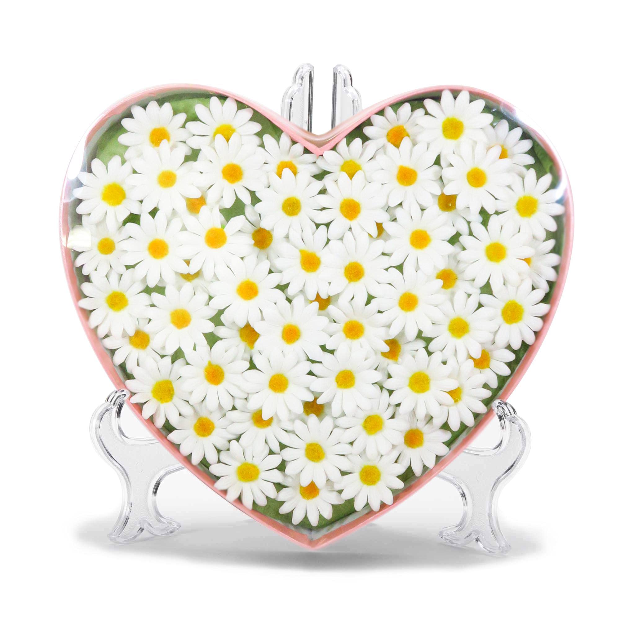 キューフラ(Q-FLA) 入浴剤 ソープフラワー マーガレット ハートボックス ホワイト