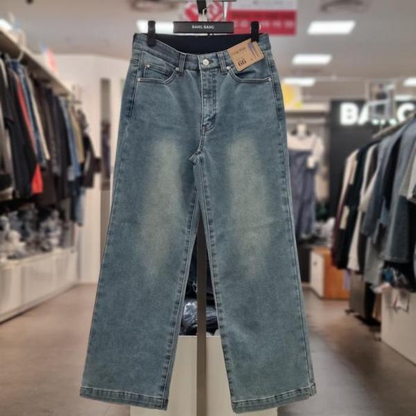 HC21 女性 インバンド 薄起毛 クロップワイド スパンデニムパンツ NQL663 (S41032382)