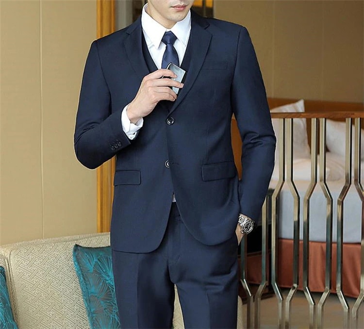 INSスタイル 秋 スーツ セット韓国版 結婚 ビジネス フォーマルスーツ スリム コートベストマン