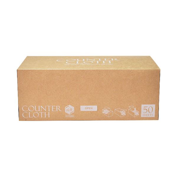 (まとめ) ストリックスデザイン抗菌カウンタークロス厚手 BOXタイプ ベージュ SA-165 1箱(50枚) (×5セット)