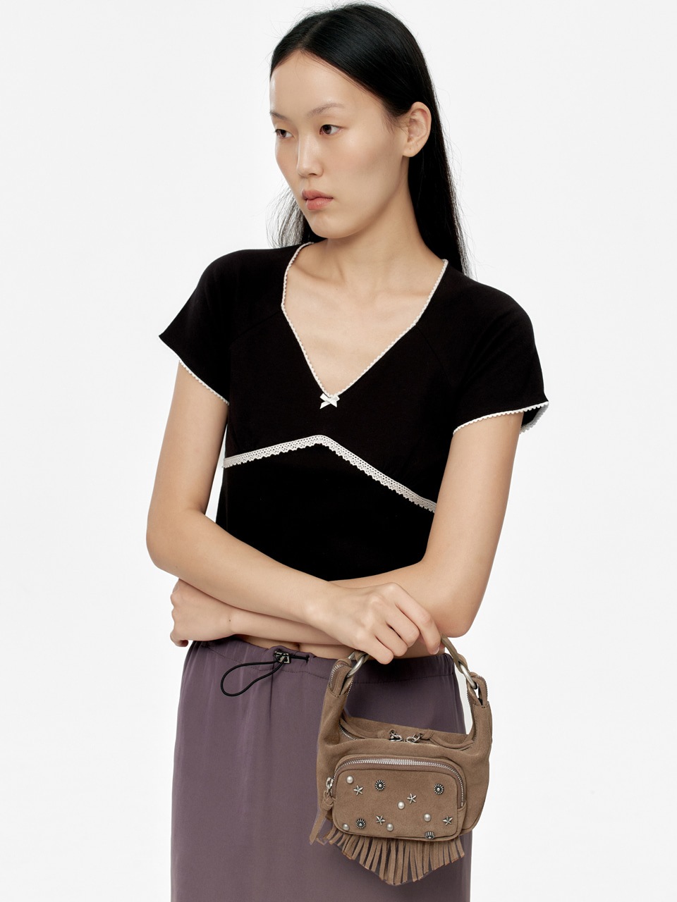 【MARGESHERWOOD】25FW CITY HOBO MICRO : STUDDED SUEDE(3COLORS)