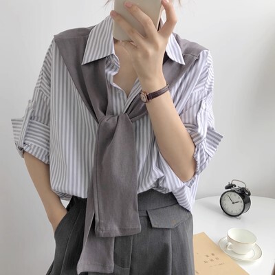 セットアップ ストール シャツ 袖あり 半袖 Vネック 襟付き ニット ツーピース かわいい 可愛い きれいめ シンプル カジュアル 上品 おしゃれ かっこいい 可愛い 女子