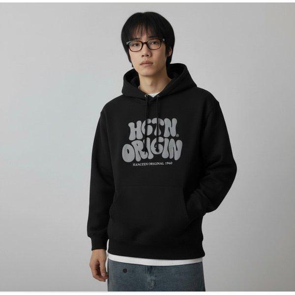 バックブラシパフロゴ入りフード付きスウェットシャツ10540-031-823-12-101
