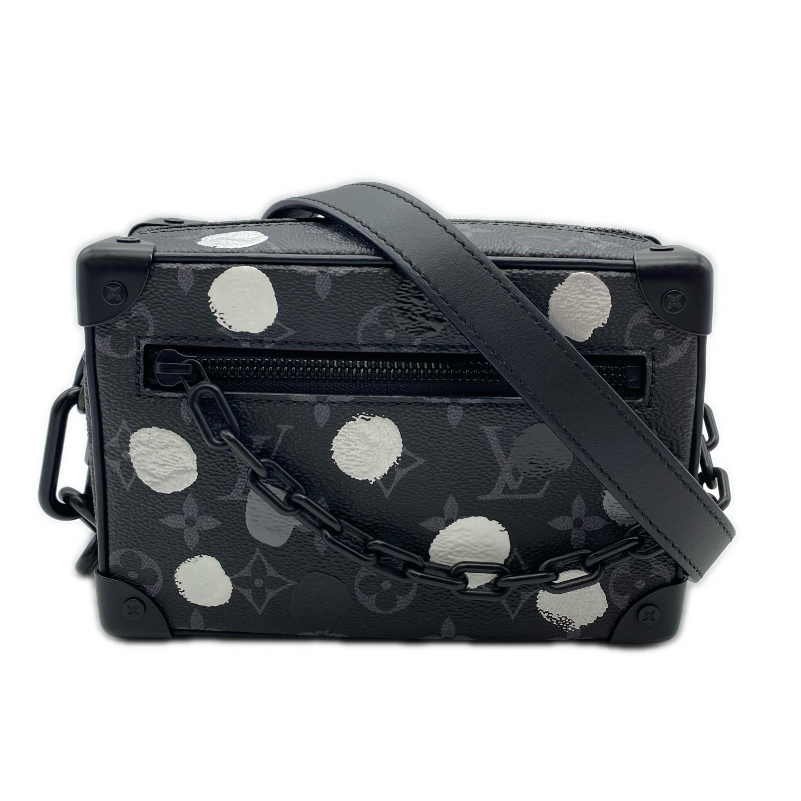 3日以内返品可 美品 ショルダーバッグ モノグラム エクリプス LV×YK ミニ ソフトトランク M81936 ブラック ホワイト シルバー レザー レディース