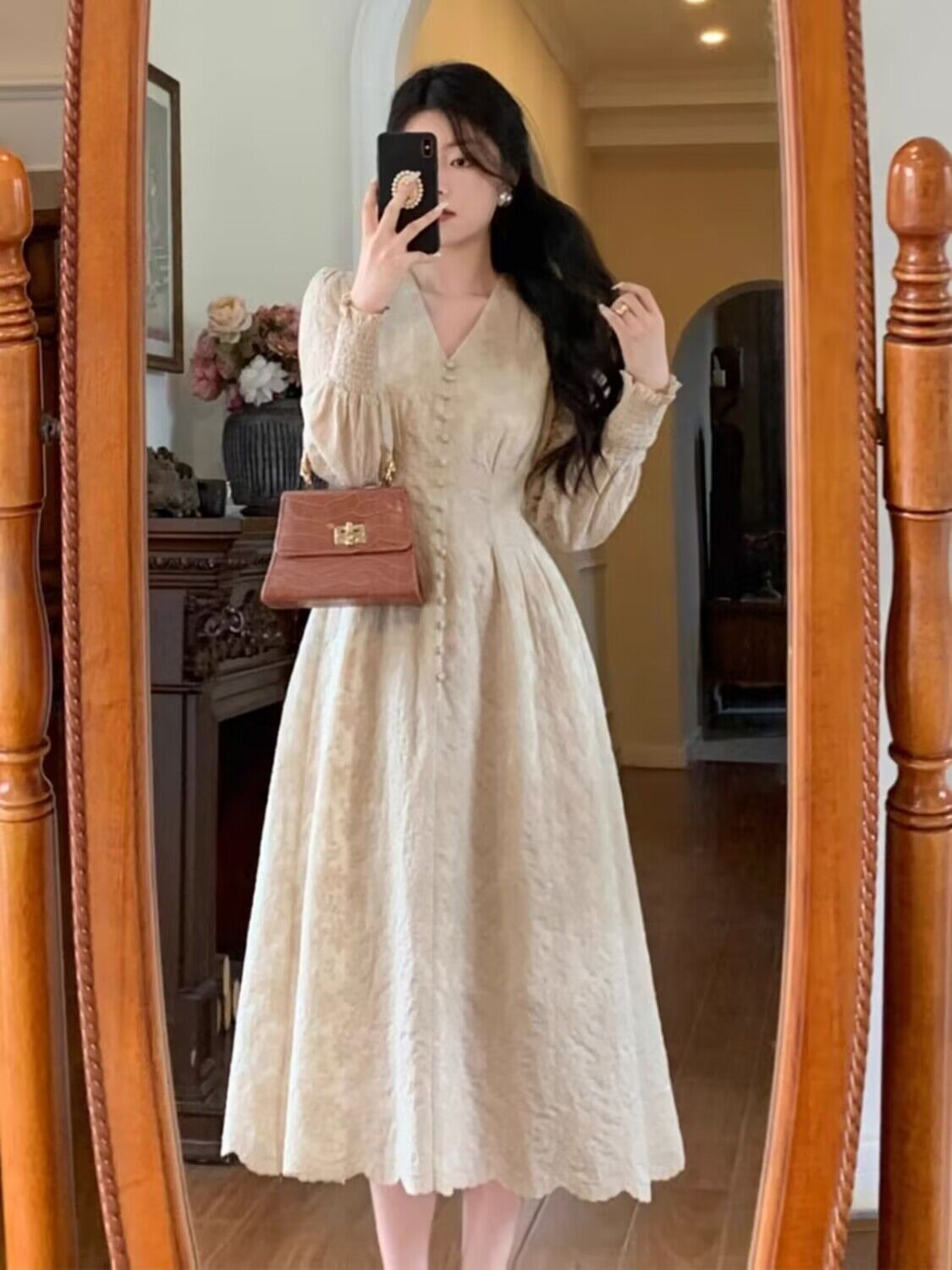 大きいサイズファットティーブレークレースドレス秋冬スリムでエレガントなロングスカート200ポンド