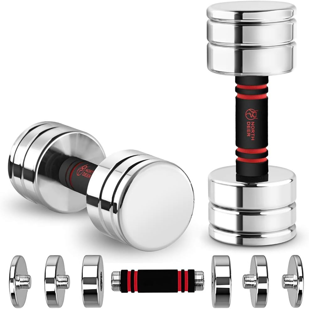 10kg×2個(通常版)商品の重量 10 キログラム【公式】Northdeer ダンベル 可変式 小型 スチール製 2.5kg 5kg 7.5kg 10kg 15kg 25kg 镜面の仕上げ クロー