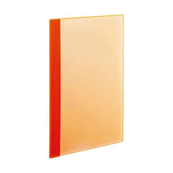 （まとめ）TANOSEE薄型クリアブック（角まる） A4タテ 10ポケット オレンジ 1セット（50冊:5冊10パック）3セット