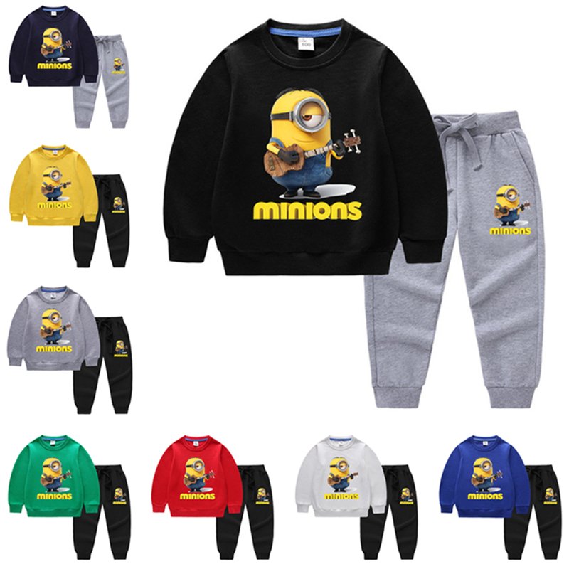 ミニオン 子供服 セットアップ キッズ 上下セット 2点セット 長袖　トレーナー パンツ　通学着 85