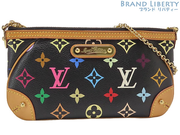 激レア美品ルイヴィトンモノグラムマルチカラーポシェットミラMMミニポシェットアクセサリーポーチブラックM60097