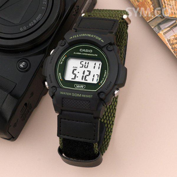 W-219HB-3A アウトドア ベルクロ デジタル 防水 メンズ NATO 腕時計 d