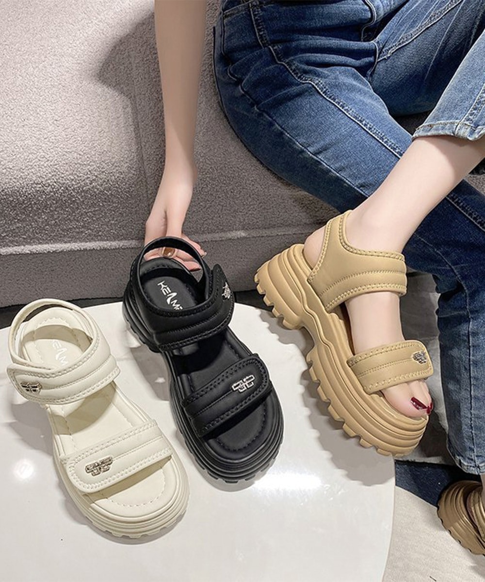 国内即納 厚底ベルクロサンダル スポーツサンダル夏 90JIANLONG-002