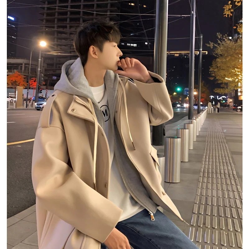 チェスターコート メンズ 春秋服 フードコート オシャレ ジャケット ゆったりトレンチコート アウター