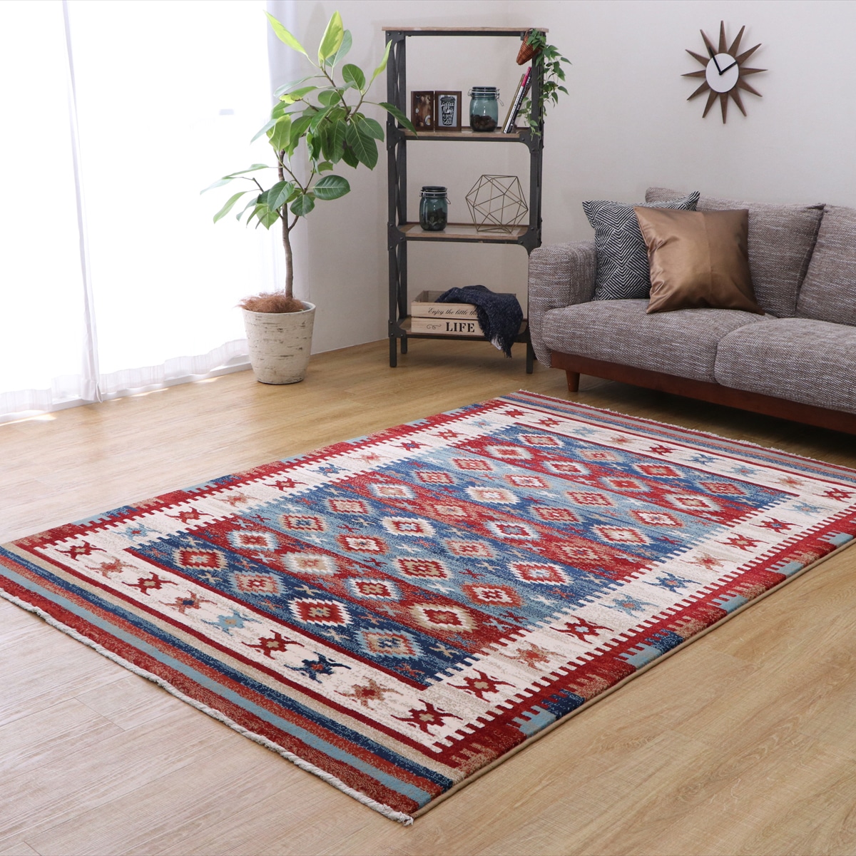 【I】【代引不可】ウィルトンラグ プルメリア 80×140cm レッド モルドバ製 カーペット/絨毯【北海道・沖縄・離島不可】