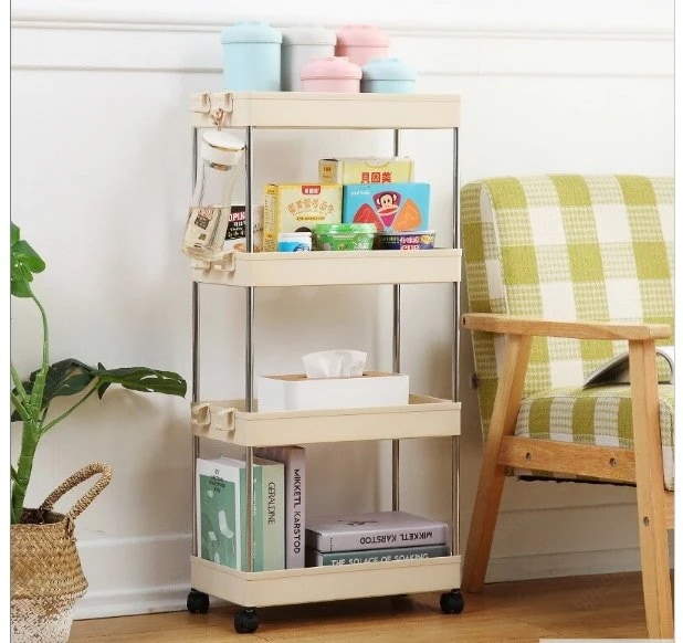 4colou3000キッチンワゴン キャスター付き スリム キャスター付き キッチン 収納 マルチワ-49