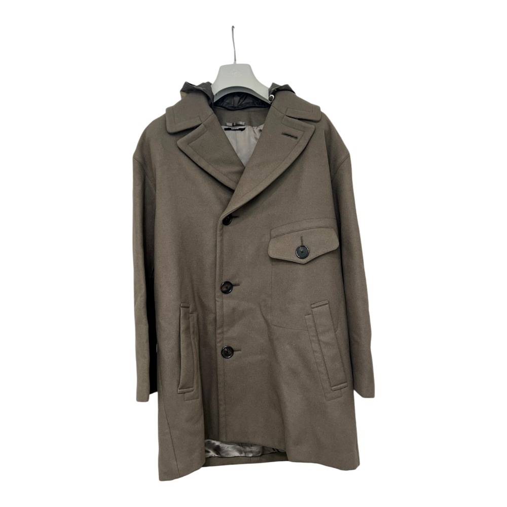ロングコート PT9617 チェスター アパレル 服 ナイロンフード付き アウター ウール グレージュ グレー