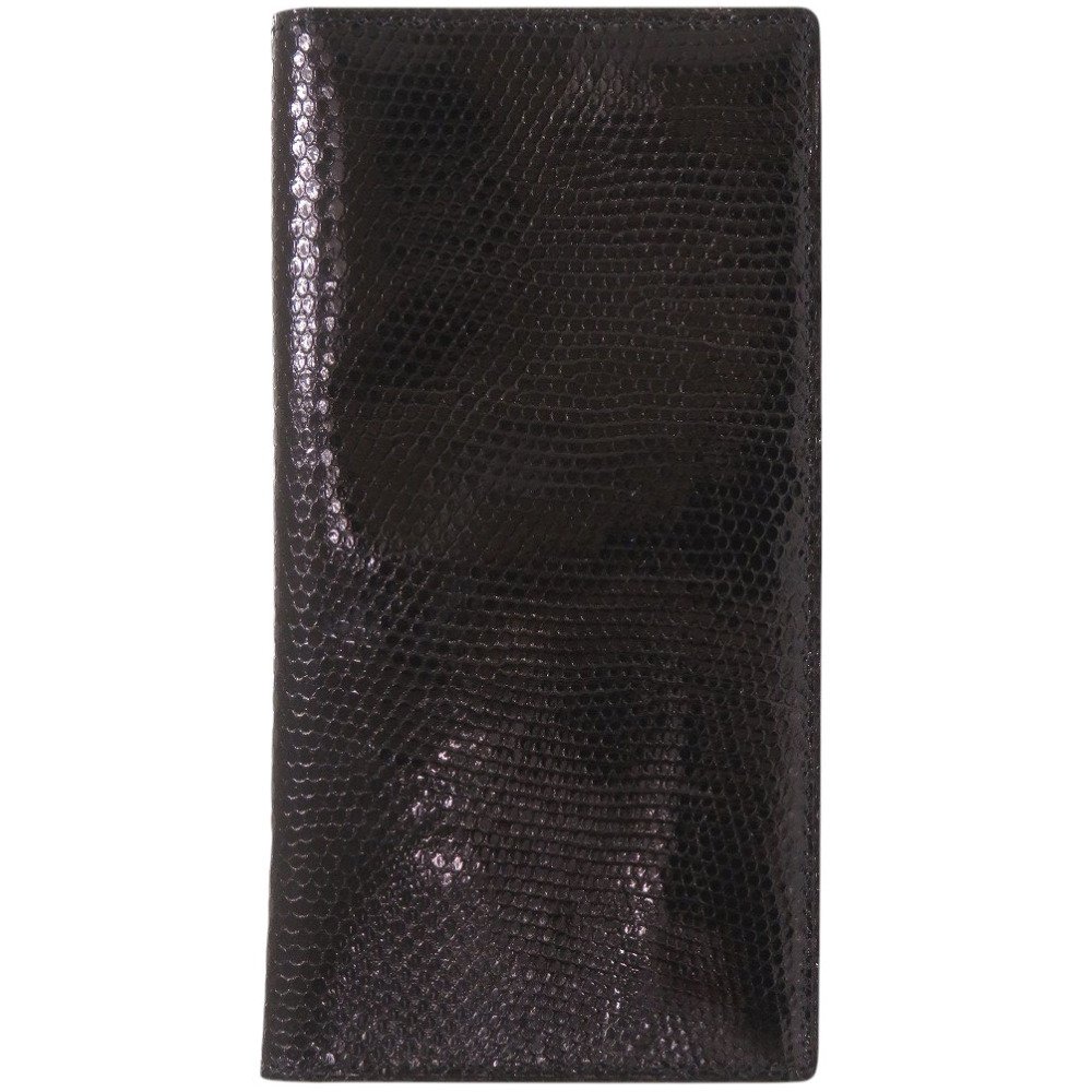 新品同様 カミーユフォルネ 長財布 リザード ブラック 1007【中古】Camille Fournet メンズ