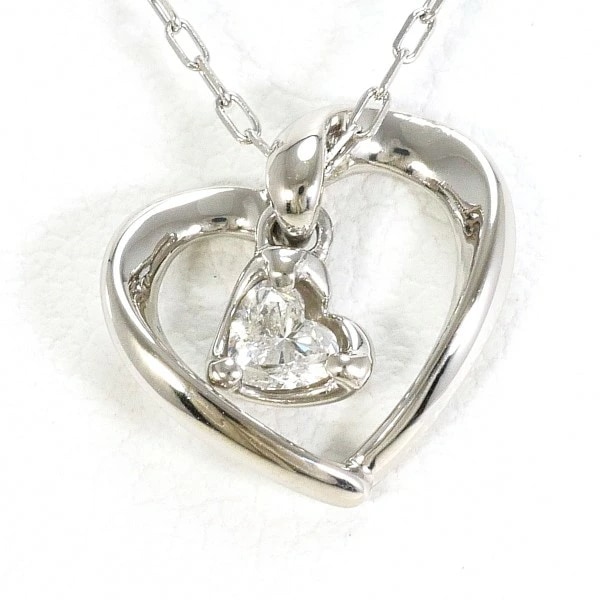 4℃ PT850 ネックレス ダイヤ 総重量約2.1g 約40cm ジュエリー 中古