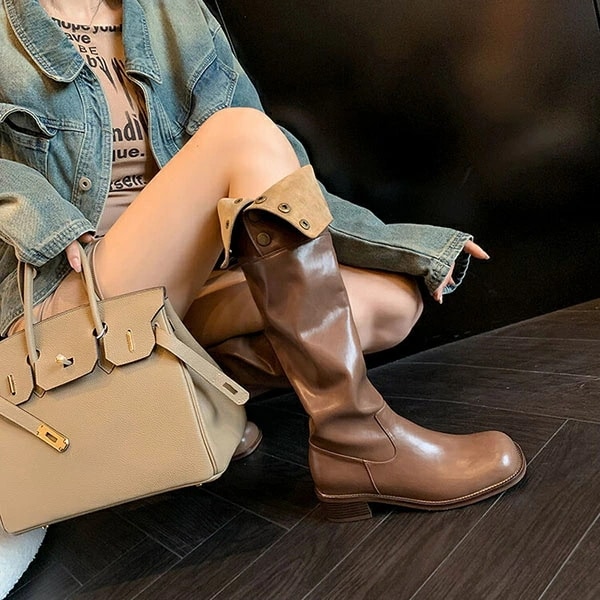 ロングブーツ 本革 ニーハイブーツ レディース ブーツ 厚底 美脚 履き口 筒周り ふくらはぎ 大きい ワイド おすすめ 幅広 甲高 シューズ 靴 くつ きれいめ おしゃれ 脚長 上品 大人 通勤 歩