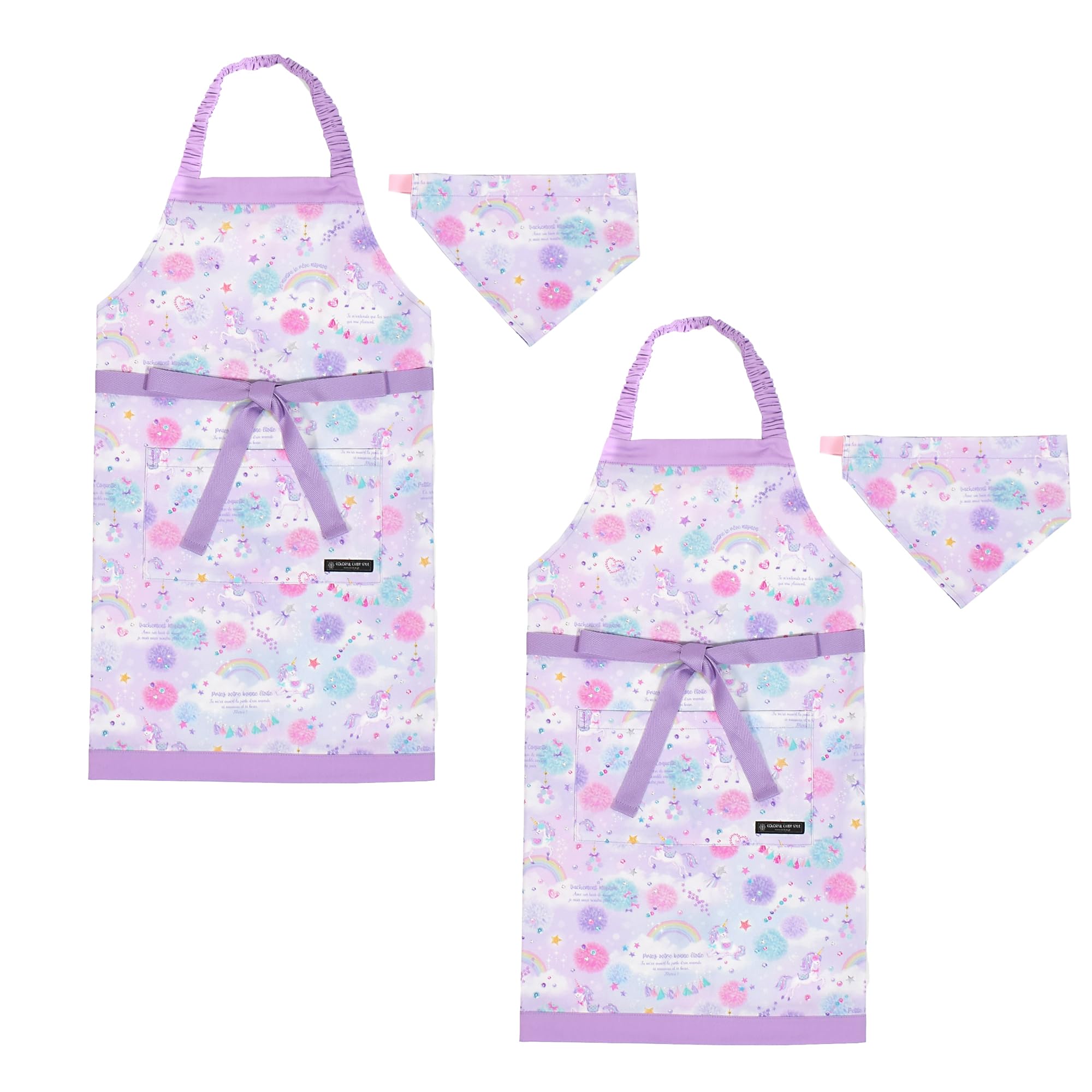 COLORFUL CANDY STYLE 子どもエプロン (130～160cm) ユニコーンファンタジー 2枚セット 女の子 かわいい 子供用 子供 こども エプロン 三角巾 セット ゴム キッズエプ 5,429円
