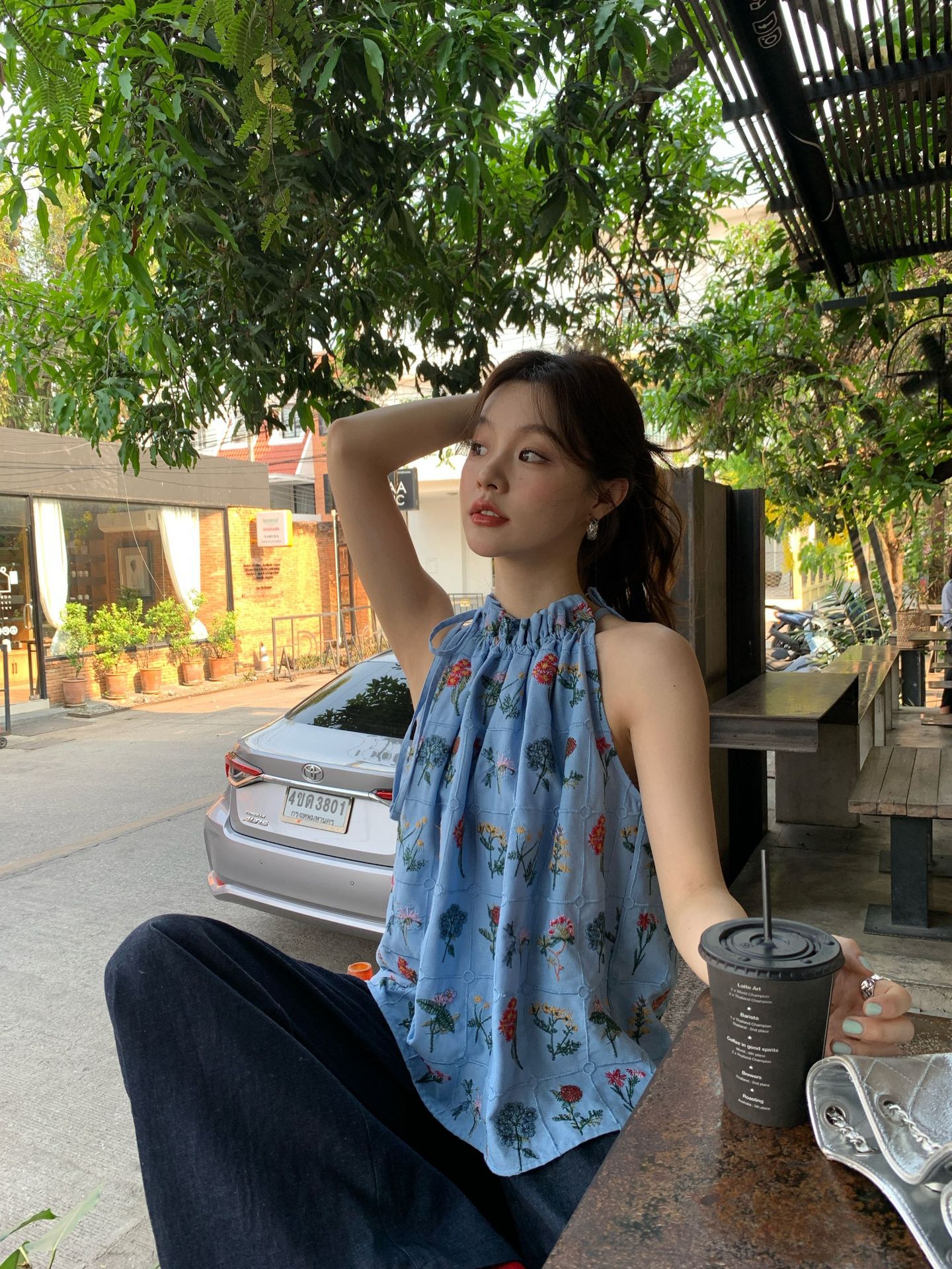 夏可露麗風休暇刺繍袖なし首掛け式小ストラップ女s5 255