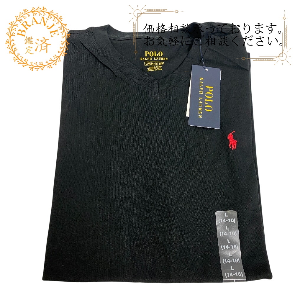 323-674983 TEECREW/TEEV-NECK Vネック ワンポイント コットン 半袖Ｔシャツ ブラック ブランド 4,635円