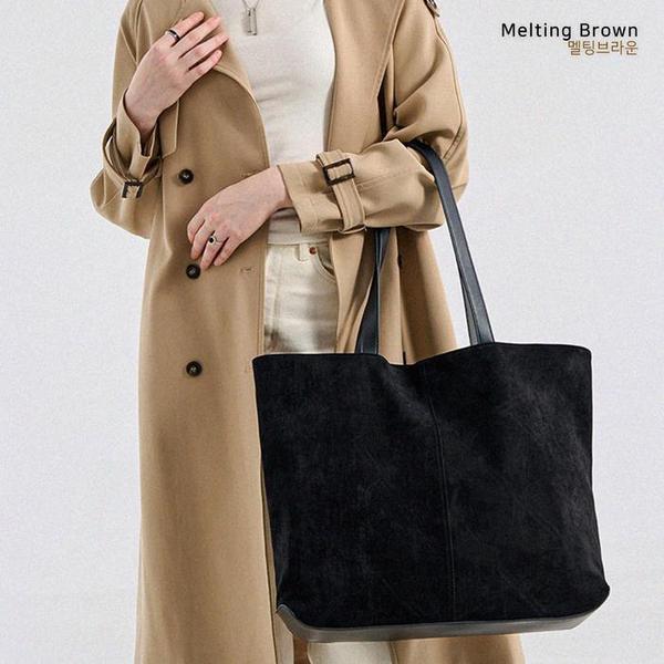 女性用ショルダーバッグ スエード ショッパーバッグ RL38