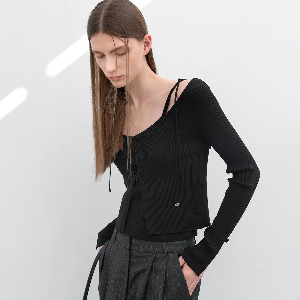 (CD-2186)LIS KNIT TOPCARDIGAN SET S