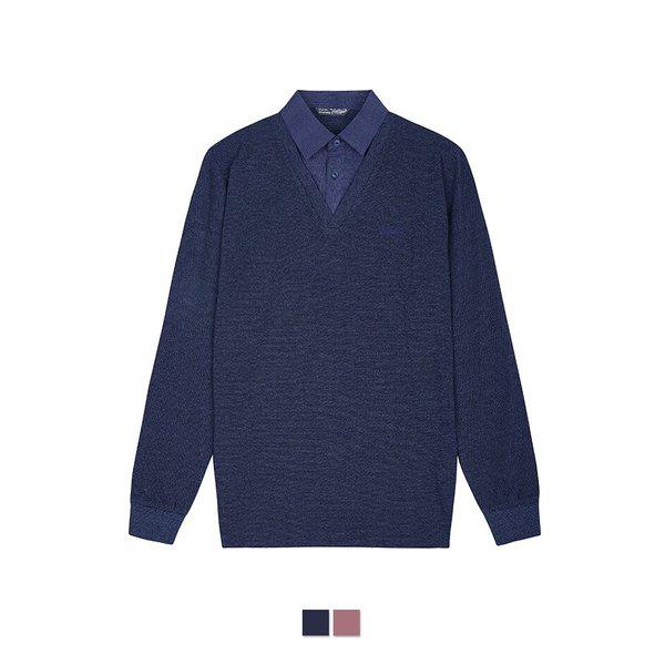 シャツカラーソリッドレイヤードTシャツ CDAA6TS3434