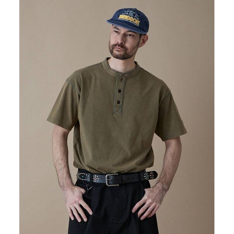 ペンフィールド PENFIELD フェイドコットン ヘンリーネック 半袖 オリーブ FR2KT46U 479973