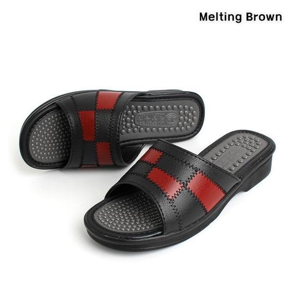 女性 デイリー 厚底 ミドルヒール 指圧 スリッパ 2color