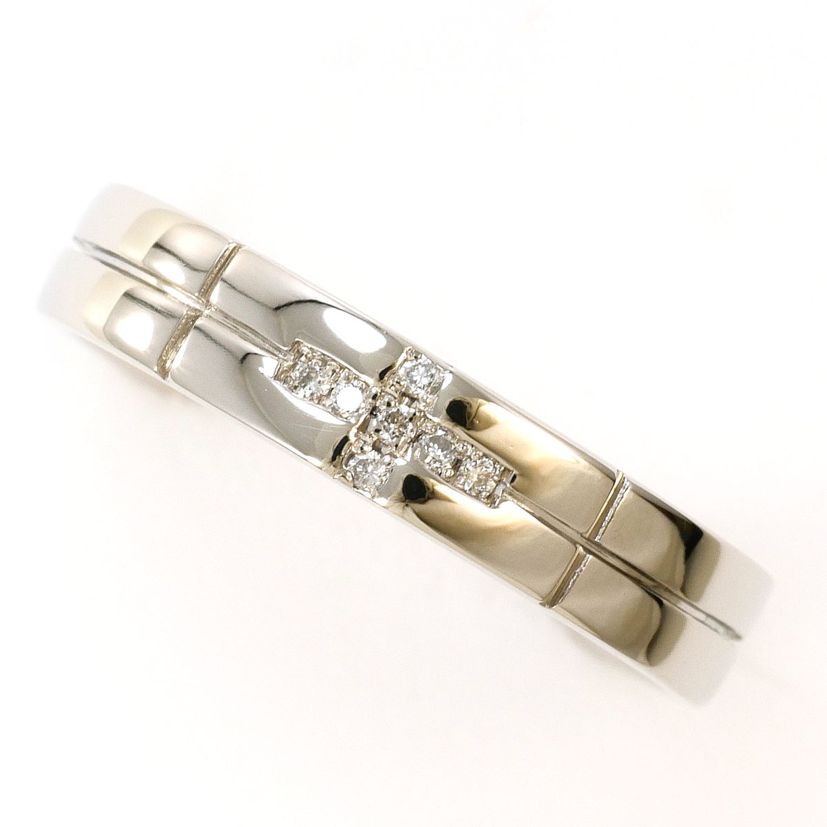 PT900 プラチナ リング・指輪 9.5号 ダイヤモンド 0.03ct 総重量約4.6g 中古