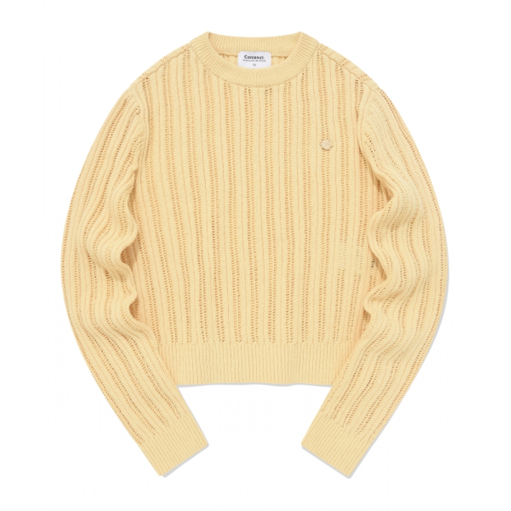 カバーナット女性女性かぎ針編みニットイエロー