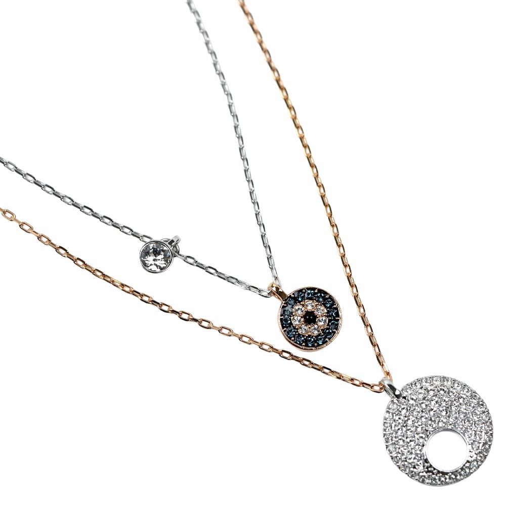 スワロフスキー ネックレス ペンダントセット レディース シルバー ブルー イーブルアイ お守り 重ね付け SWAROVSKI CRYSTAL WISHES PENDANT EVIL EYE MONT