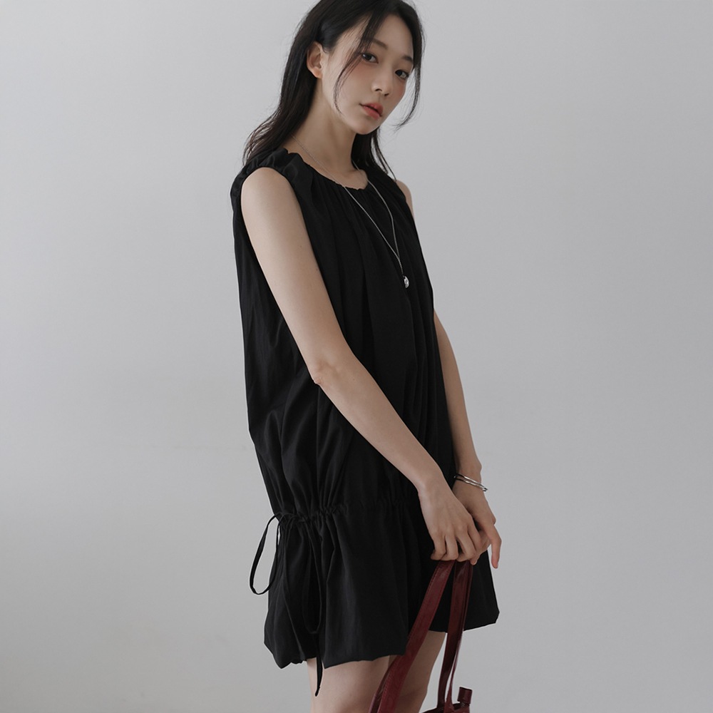 フェスタシャーリングリボンパンプキンスリーブレスミニワンピース