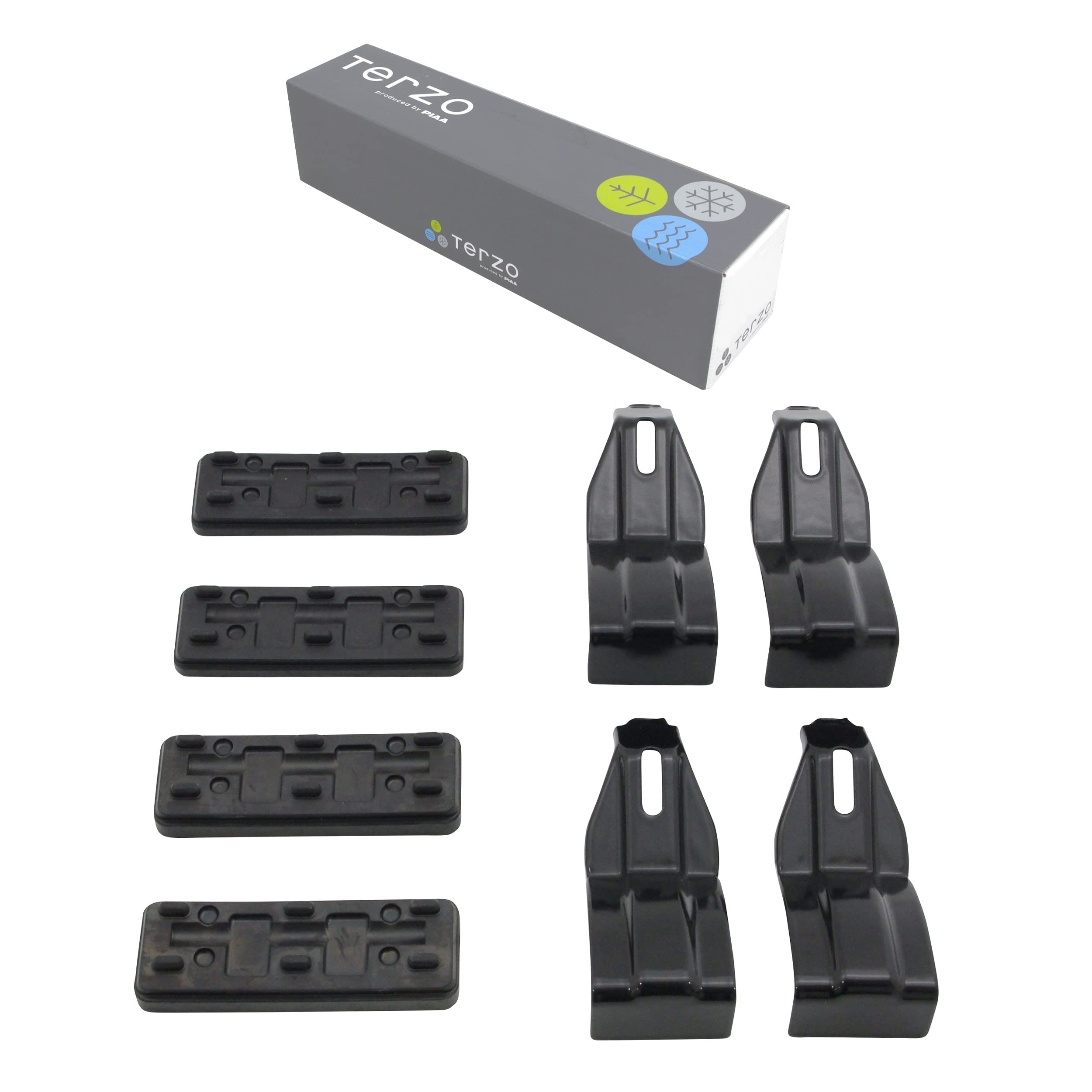 テルッツォ(Terzo) (by PIAA) ルーフキャリア ベースキャリア ホルダー 4個入 ブラック 【ホンダ N BOX N BOXカスタム JF3.4】 EH429