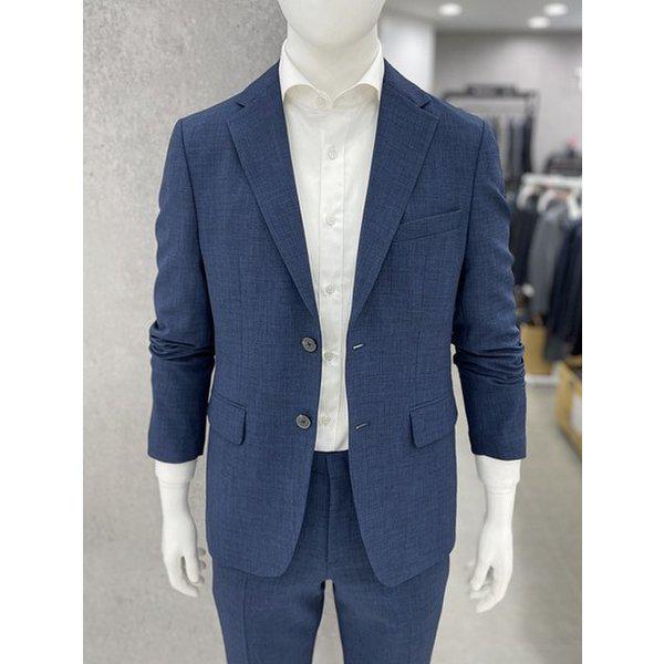 夏ジャケット/メンズ ベーシックフィット クールポリ 華やかなブルーカラー カジュアル夏コンビジャケット_JK