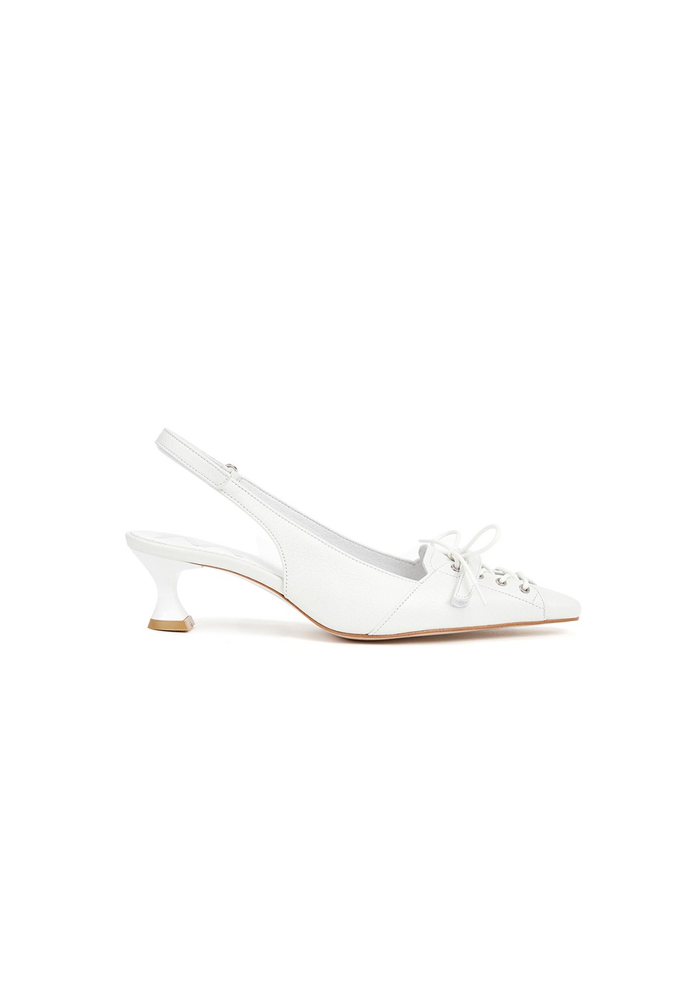 【OPEN Yy】 LACE-UP POINTY HEEL : WHITE