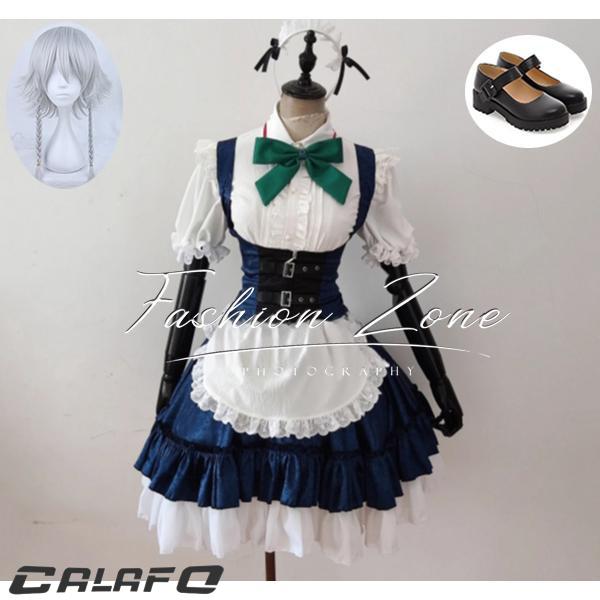 東方Project（東方プロジェクト） 風 十六夜 咲夜 コスプレ衣装 ウィッグ 靴 cosplay 演出服 変装
