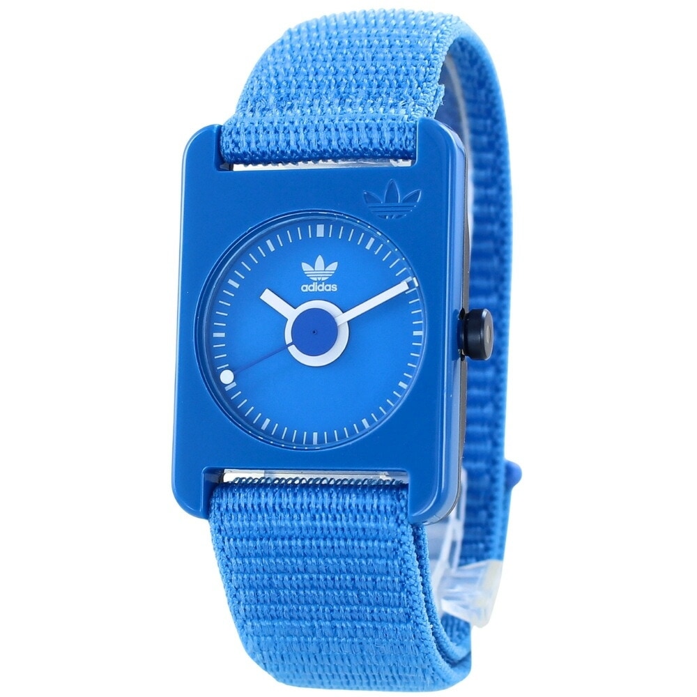 アディダス 腕時計 メンズ レディース ユニセックス 四角 スクエア ステンレススチール ナイロン ブルー おしゃれ 誕生日プレゼント 男性 女性 中学生 高校生 大学生 社会人 スポーツ アウトドア