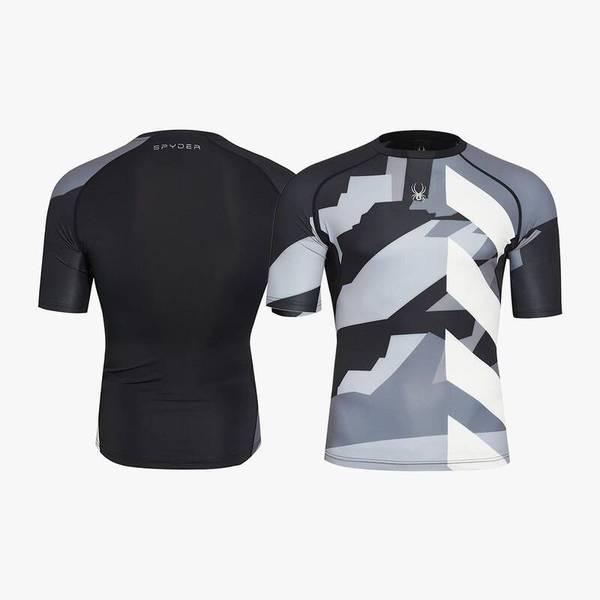 男性トレーニングプロウェブパターンコンプレッションショートスリーブSPHPCNCS201MBLK 710263