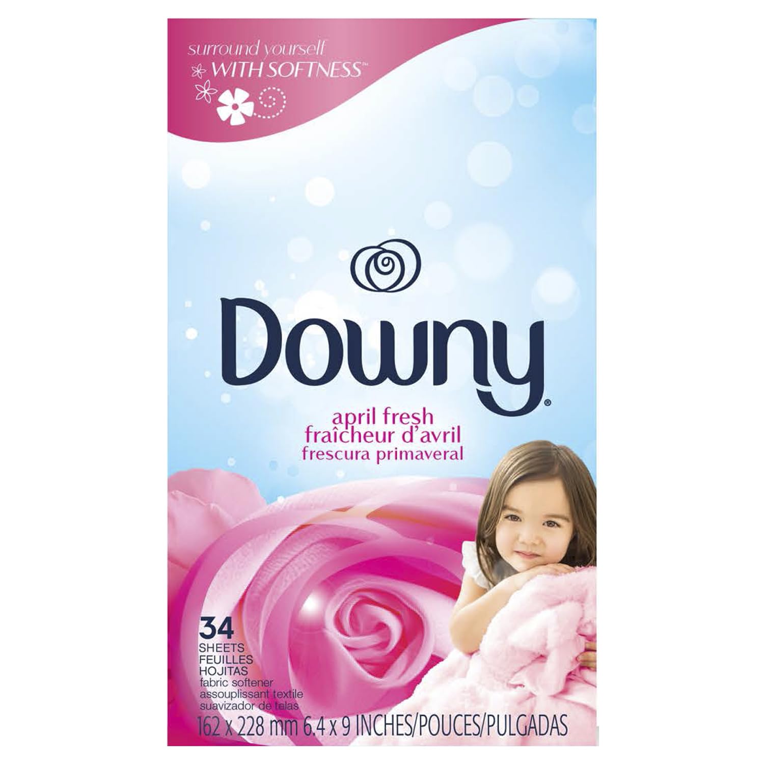 【ケース販売】【正規輸入品】 ダウニー シート 乾燥機用 柔軟剤 シート エイプリルフレッシュ (春の太陽のようなフレッシュな香り) 34枚×12個