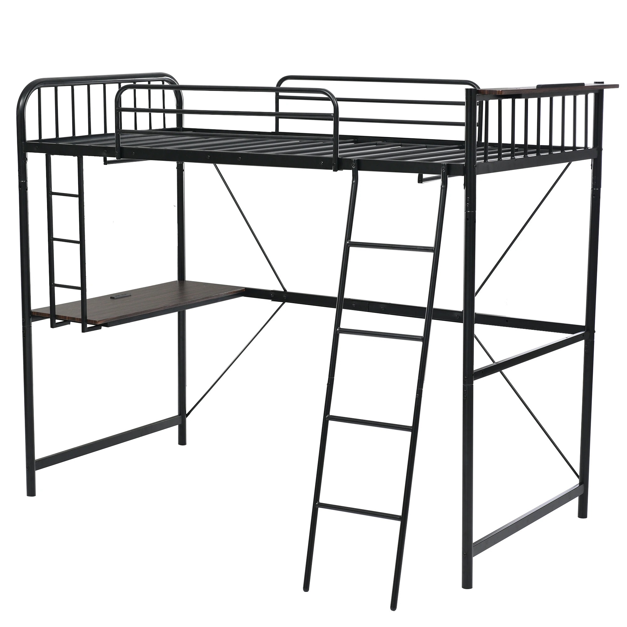 【即日発送　送.料.無.料】システムベット ロフトベッド シングル コンセント付き デスク付き 耐荷重120kg 高さ170cm 北欧風 二段ベッド 大人ベッド 一人暮らし 部屋二段ベッド スチール 26,749円