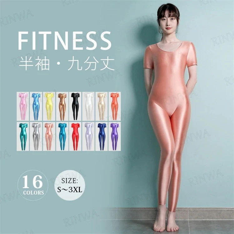 【7月の新作特典】マキシ丈フィットネス 水着 レディース 超光沢 フィットネス水着 レギンス ノースリーブ コスチューム 大きいサイズ 体型カバー 冷感 水着 水陸両用 かわいい レオタード オールイ