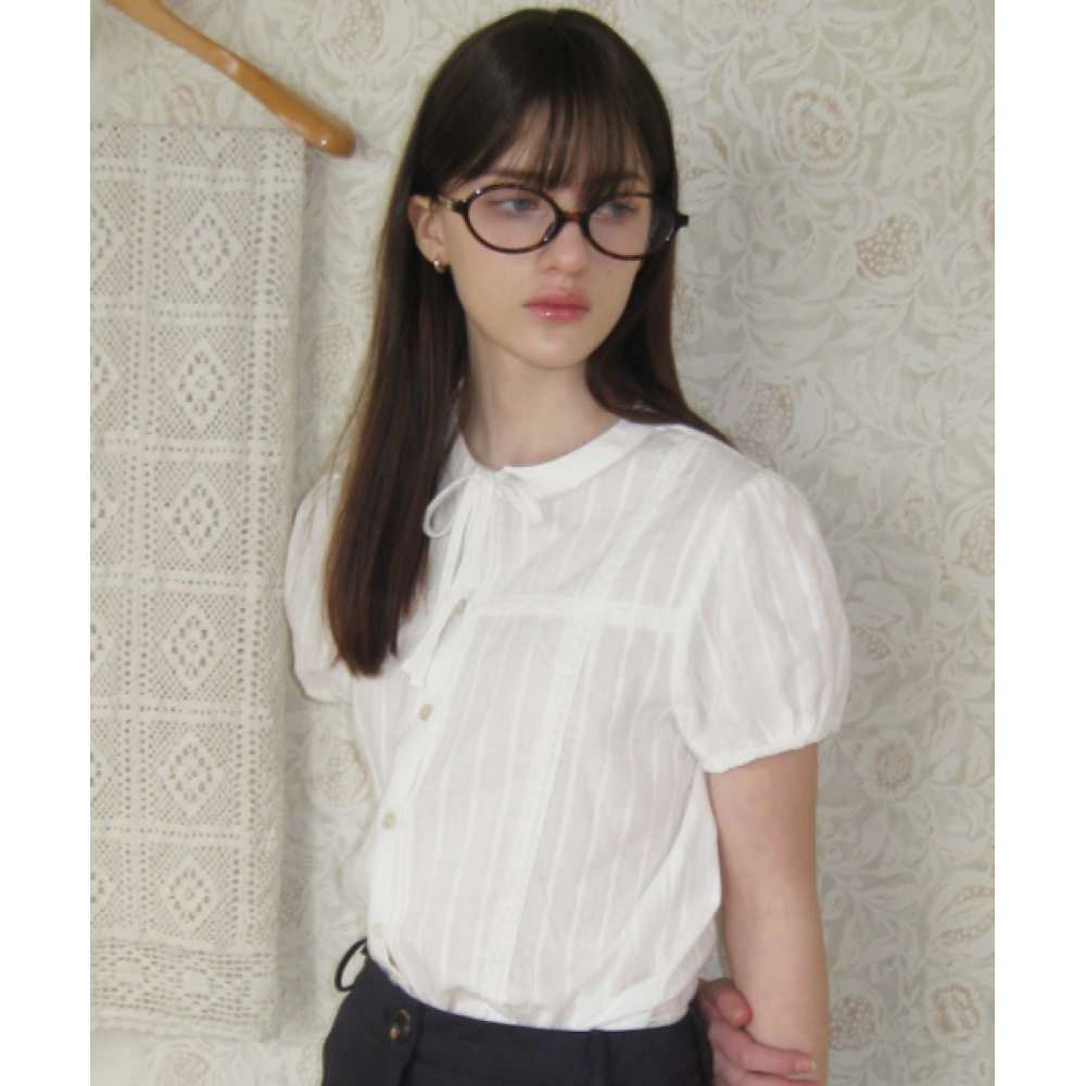 レターフロムムーンモナタレースリボンブラウス (ホワイト)