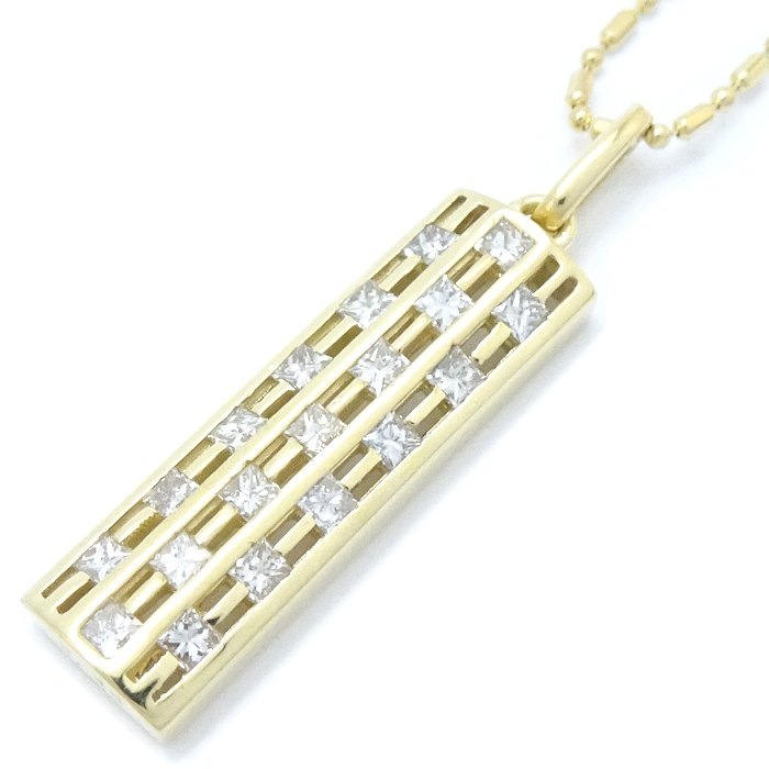 ダイヤモンド ネックレス ダイヤモンド0.48ct K18YG イエローゴールド/75760【中古】